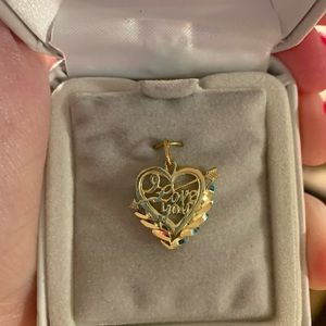 14 Karet Gold I Love You charm
